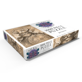 Darstellung des Puzzle Motivs Hagar The Hairy Viking Cat - Jeff Haynie - Puzzleteile: 1000