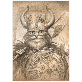Darstellung des Puzzle Motivs Hagar The Hairy Viking Cat - Jeff Haynie - Puzzleteile: 1000