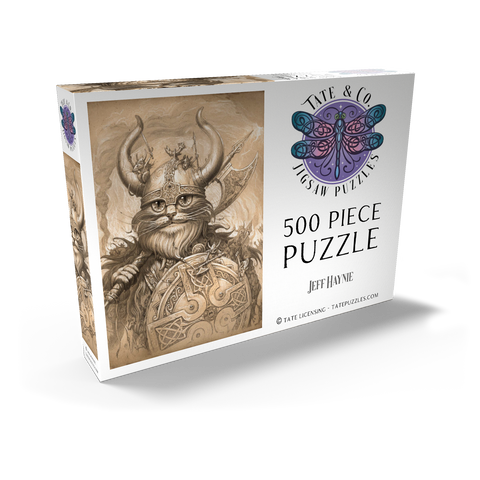 Darstellung des Puzzle Motivs Hagar The Hairy Viking Cat - Jeff Haynie Hagar The Hairy Viking Cat - Jeff Haynie 500 Puzzle Schachtel Ansicht2
