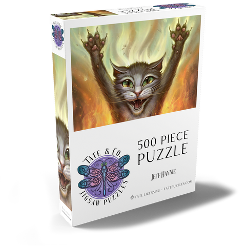 Darstellung des Puzzle Motivs Psycho Cat - Jeff Haynie Psycho Cat - Jeff Haynie 500 Puzzle Schachtel Ansicht2