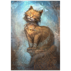 Darstellung des Puzzle Motivs Eyes Of Faith Praying Cat - Jeff Haynie - Puzzleteile: 1000