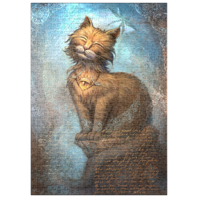 Darstellung des Puzzle-Motivs Eyes Of Faith Praying Cat - Jeff Haynie – Puzzleteile: 500