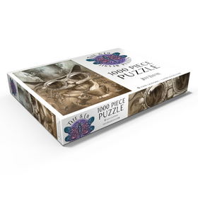 Alternative Darstellung des Puzzle-Motivs Steampunk Cat Daddy - Jeff Haynie – Puzzleteile: 1000