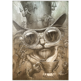 Darstellung des Puzzle-Motivs Steampunk Cat Daddy - Jeff Haynie – Puzzleteile: 1000