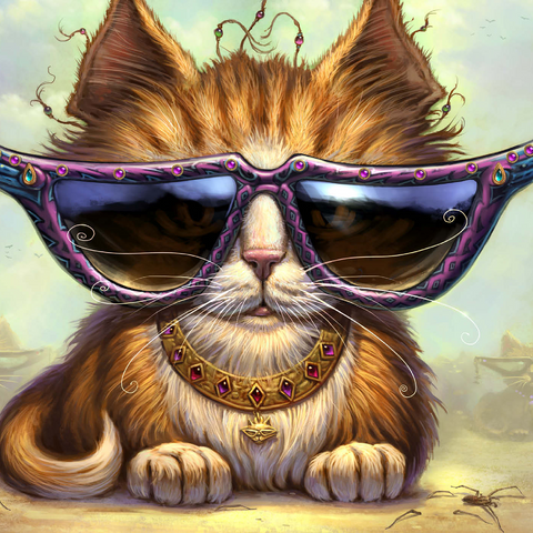 Darstellung des Puzzle Motivs Just Be Sunglasses Cool Cat - Jeff Haynie Just Be Sunglasses Cool Cat - Jeff Haynie 1000 Puzzle 3D Modell