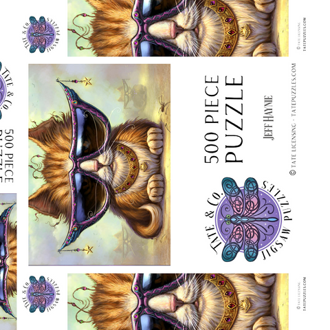 Darstellung des Puzzle Motivs Just Be Sunglasses Cool Cat - Jeff Haynie Just Be Sunglasses Cool Cat - Jeff Haynie 500 Puzzle Schachtel 3D Modell