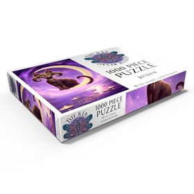 Darstellung des Puzzle Motivs Luna Crescent Moon Cat - Jeff Haynie - Puzzleteile: 1000