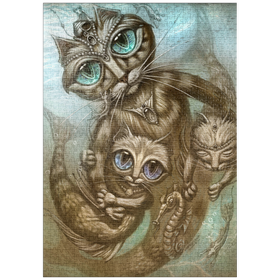Darstellung des Puzzle-Motivs PurrMaid Mermaid Cat - Jeff Haynie – Puzzleteile: 1000