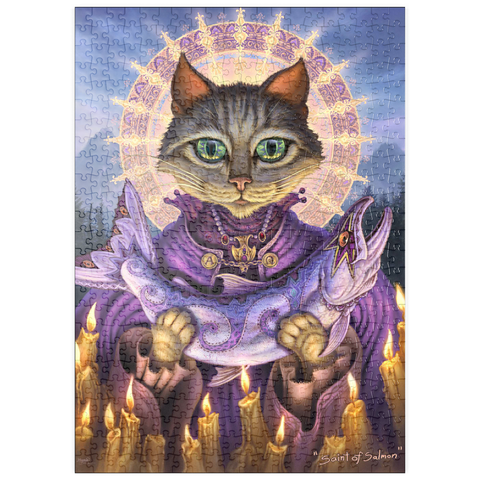 Darstellung des Puzzle Motivs Saint Of Salmons Cat - Jeff Haynie puzzleplate Saint Of Salmons Cat - Jeff Haynie 500 Puzzle