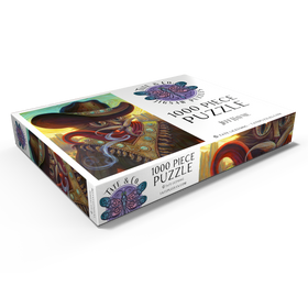 Darstellung des Puzzle Motivs Turquoise Kid Cowboy Cat - Jeff Haynie - Puzzleteile: 1000