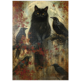 Darstellung des Puzzle Motivs Friends Ravens And Cats - Jeff Haynie - Puzzleteile: 1000
