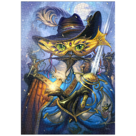 Darstellung des Puzzle Motivs Cavalier Cat Musketeer - Jeff Haynie - Puzzleteile: 1000