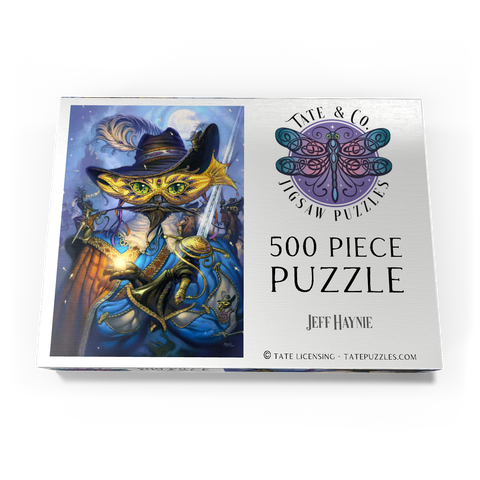 Darstellung des Puzzle Motivs Cavalier Cat Musketeer - Jeff Haynie Cavalier Cat Musketeer - Jeff Haynie 500 Puzzle Schachtel Ansicht3
