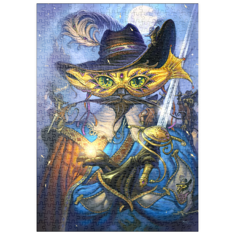 Darstellung des Puzzle Motivs Cavalier Cat Musketeer - Jeff Haynie puzzleplate Cavalier Cat Musketeer - Jeff Haynie 500 Puzzle