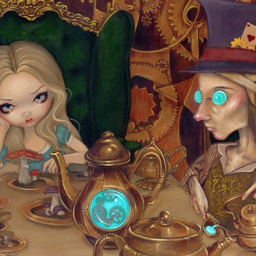 Darstellung des Puzzle Motivs Alice and the Mad Hatter - Jasmine Becket-Griffith 1000 Puzzle 3D Modell