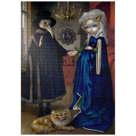 Darstellung des Puzzle-Motivs Alice in a Van Eyck Portrait - Jasmine Becket-Griffith – Puzzleteile: 1000