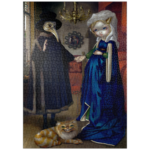 Darstellung des Puzzle Motivs Alice in a Van Eyck Portrait - Jasmine Becket-Griffith puzzleplate Alice in a Van Eyck Portrait - Jasmine Becket-Griffith 1000 Puzzle