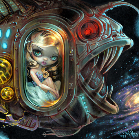 Darstellung des Puzzle Motivs Anglerfish Starship - Jasmine Becket-Griffith Anglerfish Starship - Jasmine Becket-Griffith 1000 Puzzle 3D Modell