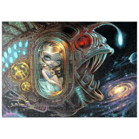 Darstellung des Puzzle Motivs Anglerfish Starship - Jasmine Becket-Griffith - Puzzleteile: 500