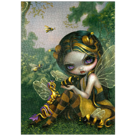 Darstellung des Puzzle-Motivs Bumblebee Dragonling - Jasmine Becket-Griffith – Puzzleteile: 1000