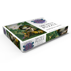 Darstellung des Puzzle Motivs Bumblebee Dragonling - Jasmine Becket-Griffith - Puzzleteile: 500