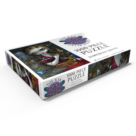 Darstellung des Puzzle Motivs Fauna Girl With Animals- Jasmine Becket-Griffith - Puzzleteile: 1000