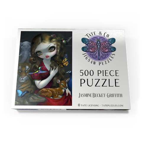 Darstellung des Puzzle Motivs Fauna Girl With Animals- Jasmine Becket-Griffith Fauna Girl With Animals- Jasmine Becket-Griffith 500 Puzzle Schachtel Ansicht3