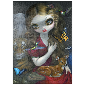 Darstellung des Puzzle Motivs Fauna Girl With Animals- Jasmine Becket-Griffith - Puzzleteile: 500