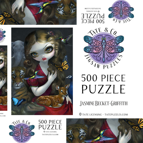 Darstellung des Puzzle Motivs Fauna Girl With Animals- Jasmine Becket-Griffith Fauna Girl With Animals- Jasmine Becket-Griffith 500 Puzzle Schachtel 3D Modell