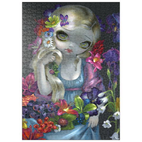 Darstellung des Puzzle Motivs Flora Girl with Flowers - Jasmine Becket-Griffith puzzleplate Flora Girl with Flowers - Jasmine Becket-Griffith 500 Puzzle