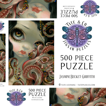Darstellung des Puzzle Motivs Jeweled Octopus - Jasmine Becket-Griffith 500 Puzzle Schachtel 3D Modell
