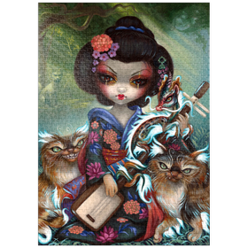 Darstellung des Puzzle-Motivs Kirin and Bakeneko Cats - Jasmine Becket-Griffith – Puzzleteile: 1000