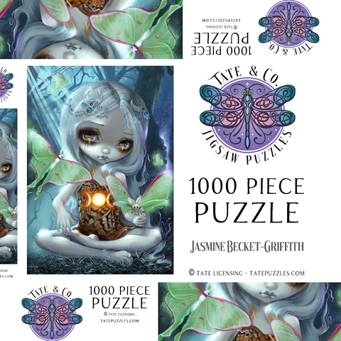 Darstellung des Puzzle Motivs Luna Moth - Jasmine Becket-Griffith Luna Moth - Jasmine Becket-Griffith 1000 Puzzle Schachtel 3D Modell