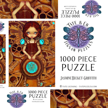 Darstellung des Puzzle Motivs Mechanical Steampunk Angel I - Jasmine Becket-Griffith 1000 Puzzle Schachtel 3D Modell
