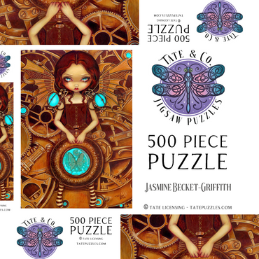Darstellung des Puzzle Motivs Mechanical Steampunk Angel I - Jasmine Becket-Griffith 500 Puzzle Schachtel 3D Modell