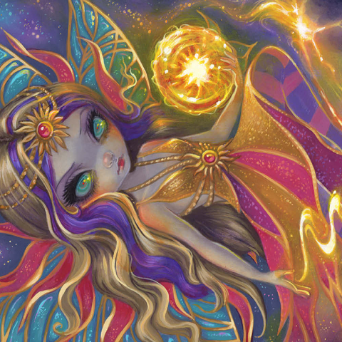 Darstellung des Puzzle Motivs Solara Sunflare Fairy - Jasmine Becket-Griffith Solara Sunflare Fairy - Jasmine Becket-Griffith 500 Puzzle 3D Modell