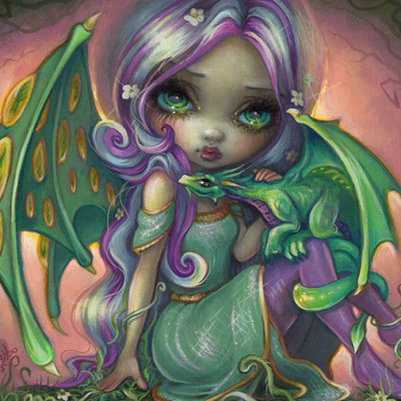Darstellung des Puzzle Motivs Sprout Dragonling Fairy - Jasmine Becket-Griffith 500 Puzzle 3D Modell