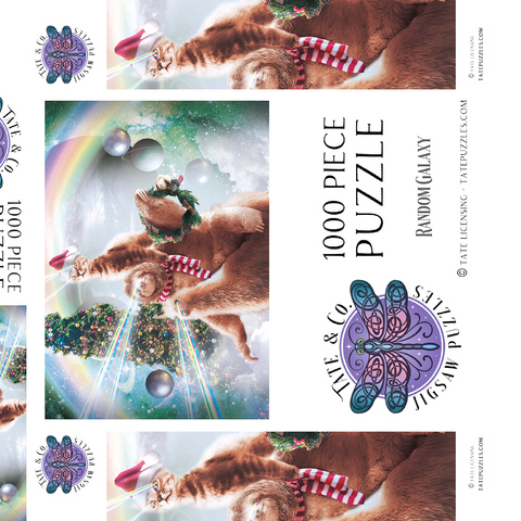 Darstellung des Puzzle Motivs Sloth Cat and Llama Christmas Companions - Random Galaxy Sloth Cat and Llama Christmas Companions - Random Galaxy 1000 Puzzle Schachtel 3D Modell