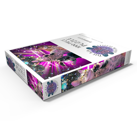 Alternative Darstellung des Puzzle-Motivs Disco Dancing Cat in 70s Retro - Random Galaxy – Puzzleteile: 1000