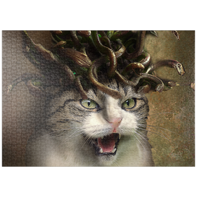 Darstellung des Puzzle-Motivs Meowdusa Vintage Medusa Cat - Random Galaxy – Puzzleteile: 1000