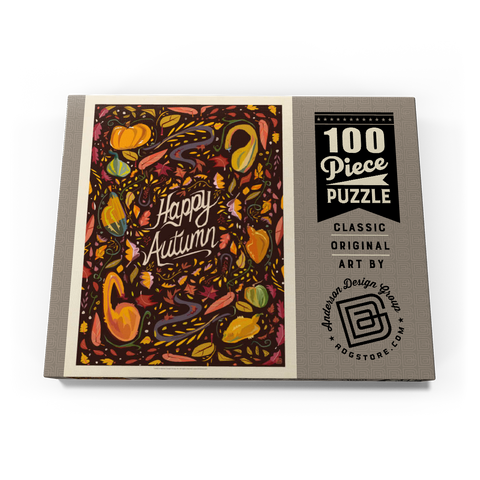 Darstellung des Puzzle Motivs Happy Autum, Colorful Autumn Harvest with Leaves and Gourds Happy Autum, Colorful Autumn Harvest with Leaves and Gourds 100 Puzzle Schachtel Ansicht3