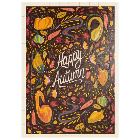 Darstellung des Puzzle Motivs Happy Autum, Colorful Autumn Harvest with Leaves and Gourds puzzleplate Happy Autum, Colorful Autumn Harvest with Leaves and Gourds 100 Puzzle