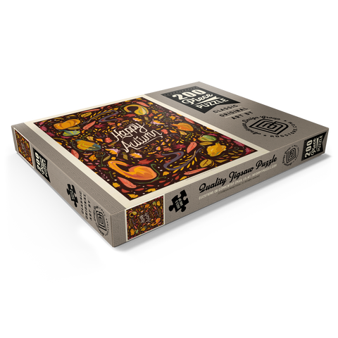 Darstellung des Puzzle Motivs Happy Autum, Colorful Autumn Harvest with Leaves and Gourds Happy Autum, Colorful Autumn Harvest with Leaves and Gourds 200 Puzzle Schachtel Ansicht1