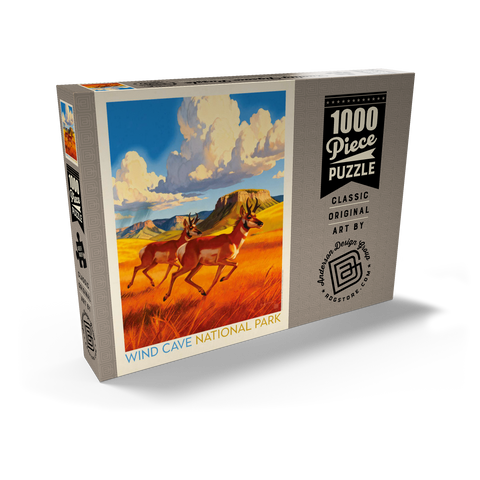 Darstellung des Puzzle Motivs Wind Cave National Park: Antelope At Play Wind Cave National Park: Antelope At Play 1000 Puzzle Schachtel Ansicht2