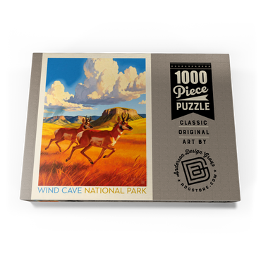 Darstellung des Puzzle Motivs Wind Cave National Park: Antelope At Play 1000 Puzzle Schachtel Ansicht3