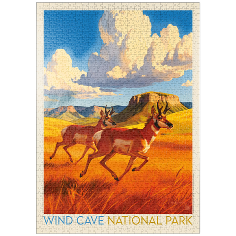 Darstellung des Puzzle Motivs Wind Cave National Park: Antelope At Play puzzleplate Wind Cave National Park: Antelope At Play 1000 Puzzle