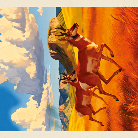 Darstellung des Puzzle Motivs Wind Cave National Park: Antelope At Play Wind Cave National Park: Antelope At Play 1000 Puzzle 3D Modell