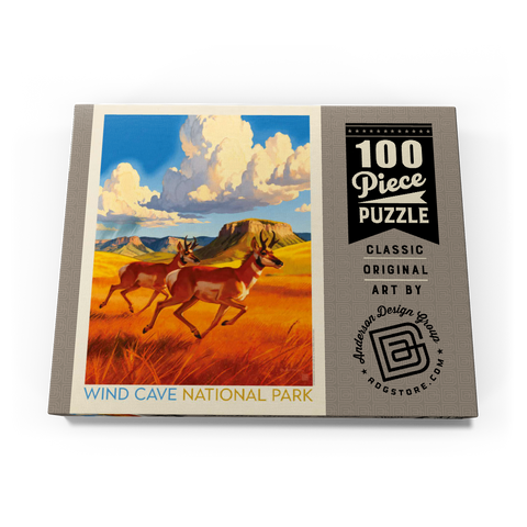 Darstellung des Puzzle Motivs Wind Cave National Park: Antelope At Play Wind Cave National Park: Antelope At Play 100 Puzzle Schachtel Ansicht3