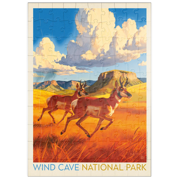 Darstellung des Puzzle Motivs puzzleplate Wind Cave National Park: Antelope At Play 100 Puzzle
