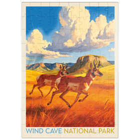 Darstellung des Puzzle Motivs Wind Cave National Park: Antelope At Play - Puzzleteile: 100